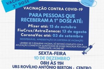 VACINAÇÃO CONTRA COVID-19 SERÁ NESTA SEXTA-FEIRA, 10 DE DEZEMBRO