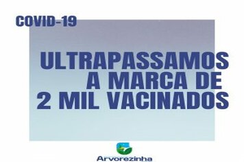 ‼ARVOREZINHA ULTRAPASSA A MARCA DE 2 MIL PESSOAS VACINADAS CONTRA A COVID-19